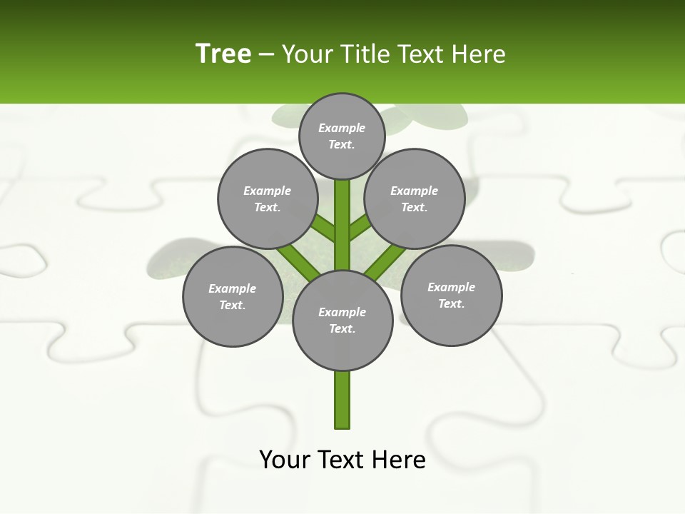A Piece Of Puzzle With A Plant Growing Out Of It PowerPoint Template