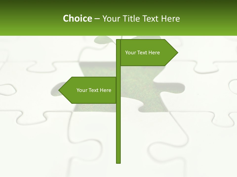 A Piece Of Puzzle With A Plant Growing Out Of It PowerPoint Template