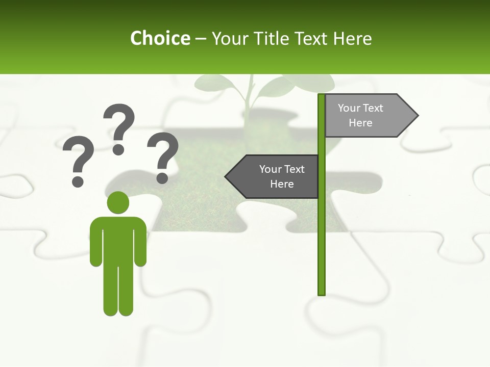 A Piece Of Puzzle With A Plant Growing Out Of It PowerPoint Template