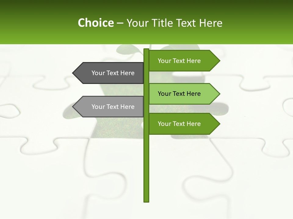 A Piece Of Puzzle With A Plant Growing Out Of It PowerPoint Template