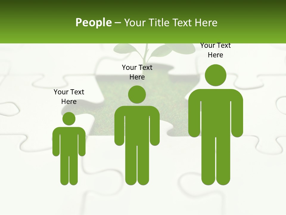 A Piece Of Puzzle With A Plant Growing Out Of It PowerPoint Template