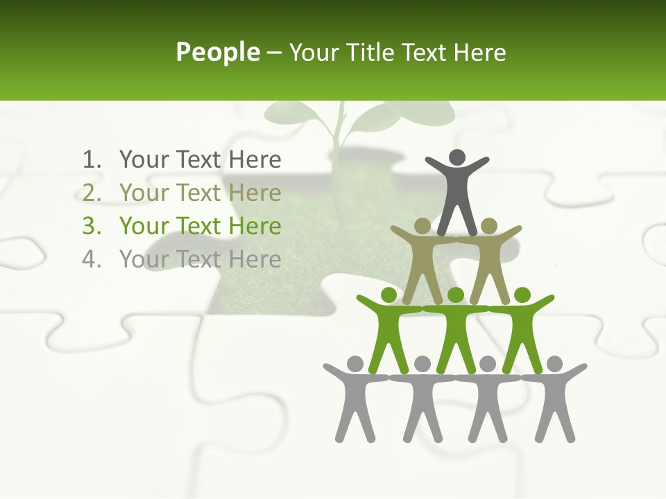 A Piece Of Puzzle With A Plant Growing Out Of It PowerPoint Template