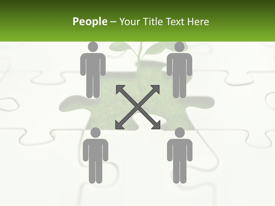 A Piece Of Puzzle With A Plant Growing Out Of It PowerPoint Template