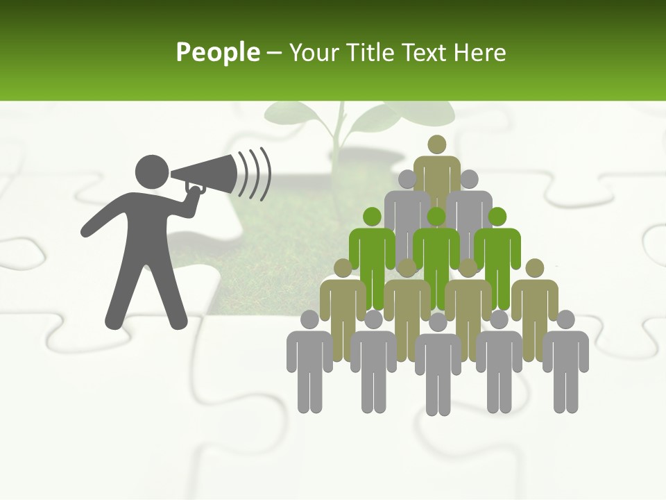 A Piece Of Puzzle With A Plant Growing Out Of It PowerPoint Template