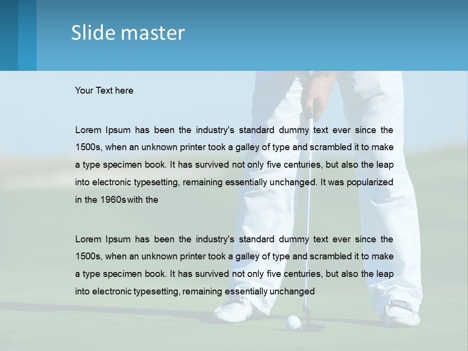 A Man Putting A Golf Ball On The Green PowerPoint Template