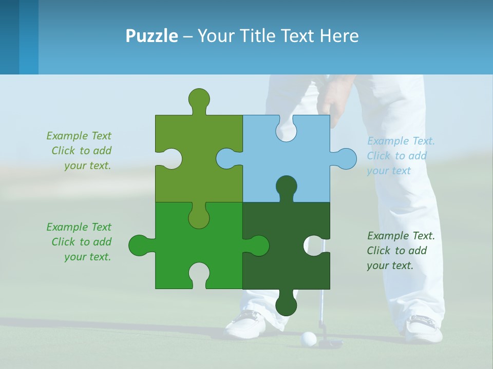 A Man Putting A Golf Ball On The Green PowerPoint Template