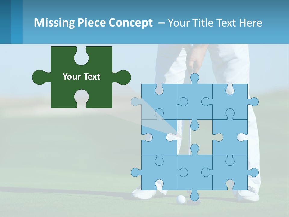 A Man Putting A Golf Ball On The Green PowerPoint Template