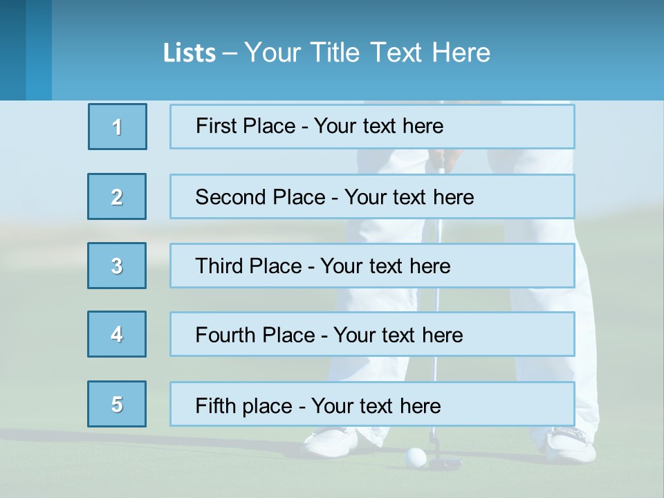 A Man Putting A Golf Ball On The Green PowerPoint Template