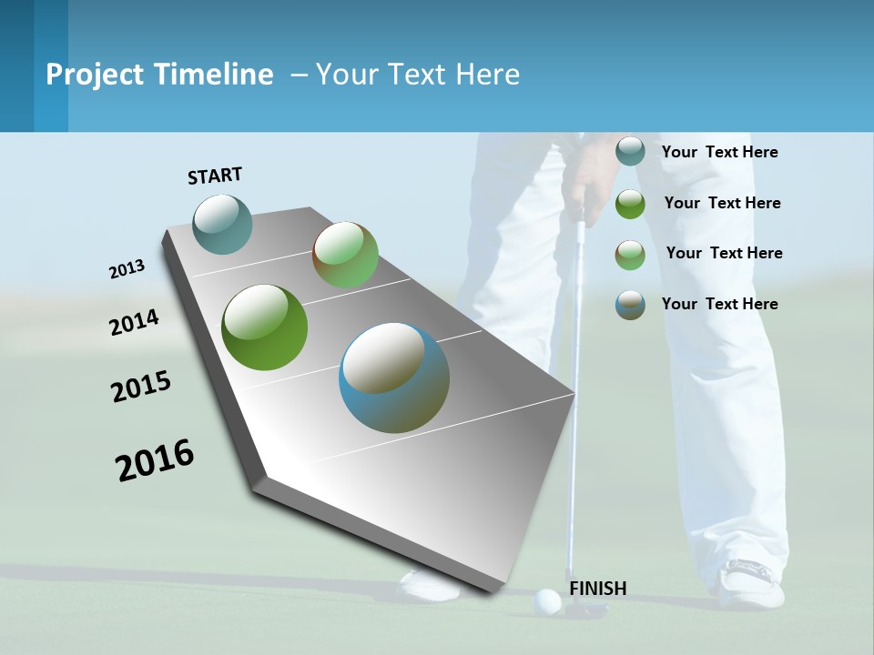 A Man Putting A Golf Ball On The Green PowerPoint Template