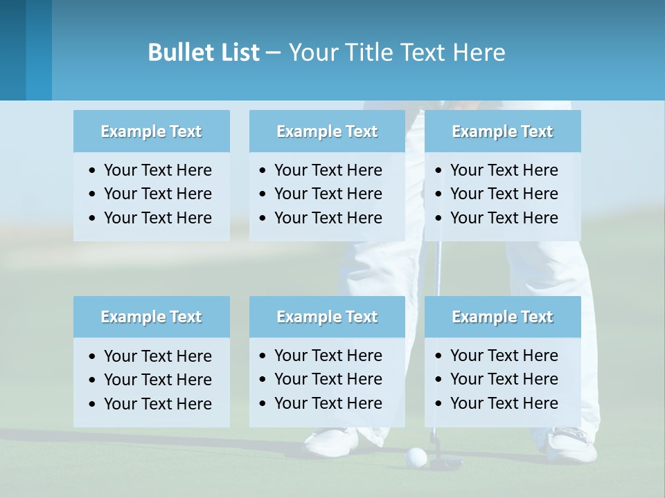 A Man Putting A Golf Ball On The Green PowerPoint Template