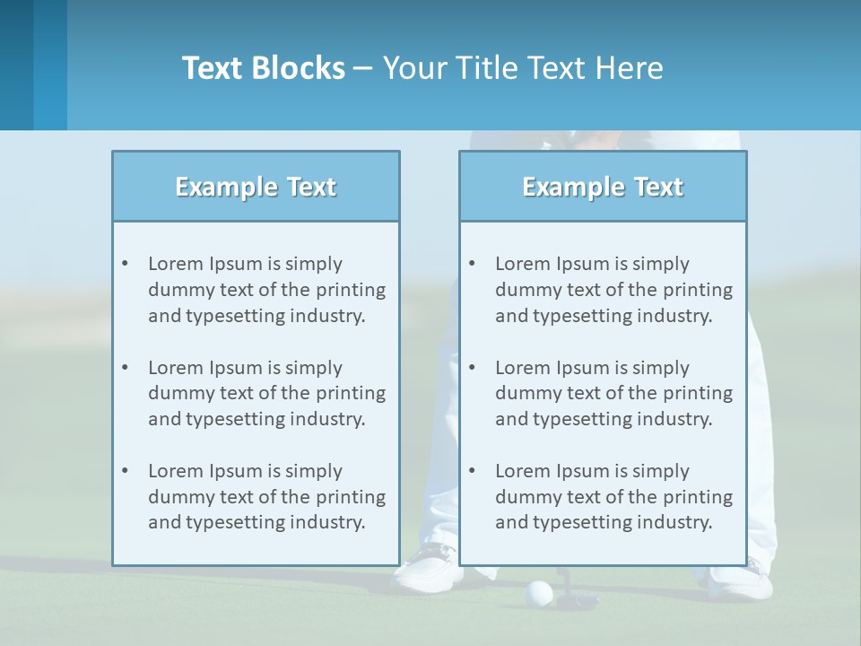 A Man Putting A Golf Ball On The Green PowerPoint Template