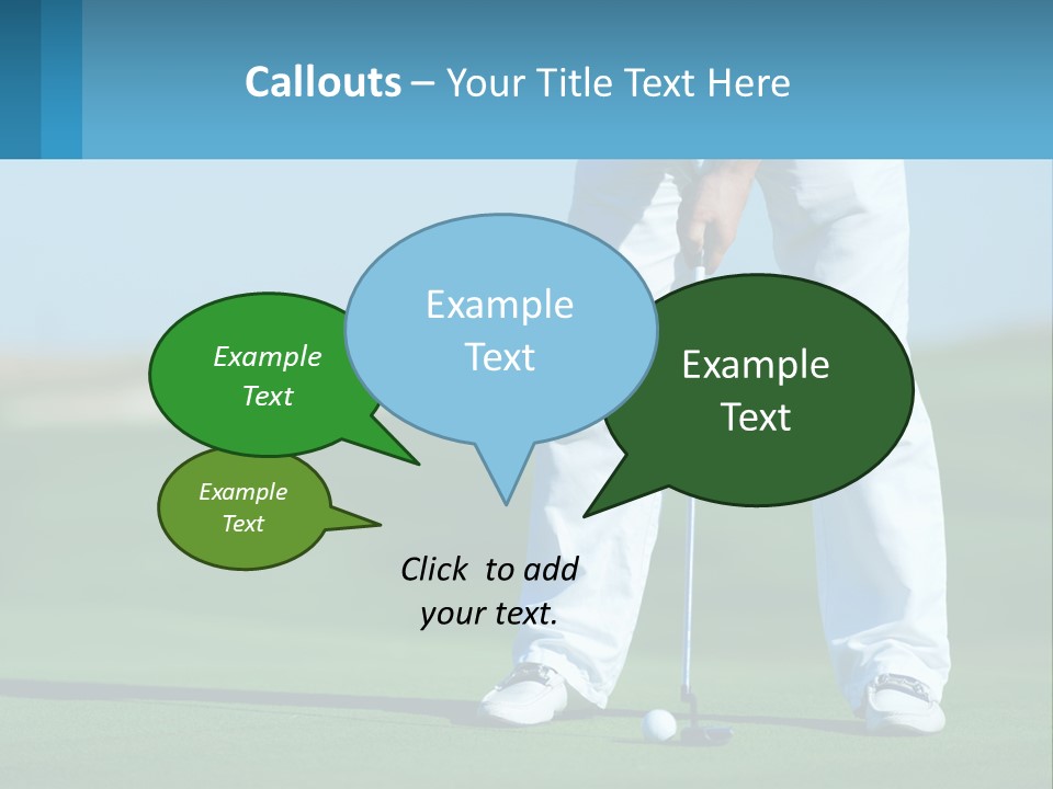 A Man Putting A Golf Ball On The Green PowerPoint Template