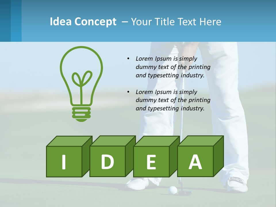 A Man Putting A Golf Ball On The Green PowerPoint Template