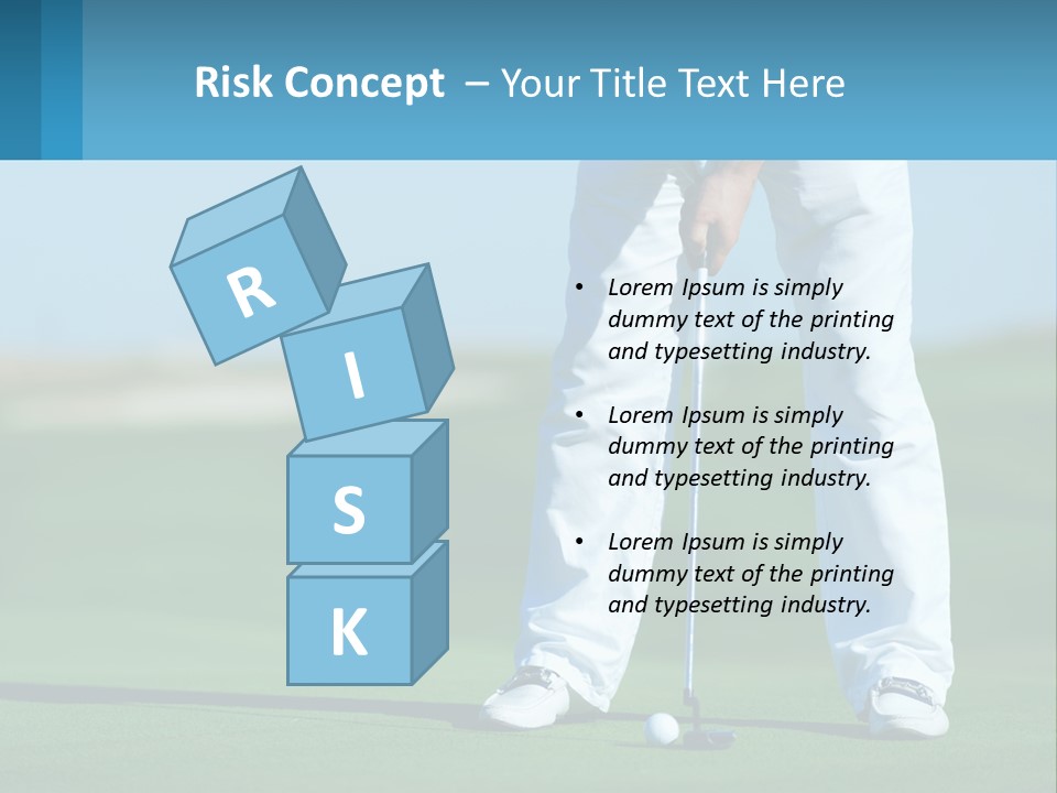 A Man Putting A Golf Ball On The Green PowerPoint Template
