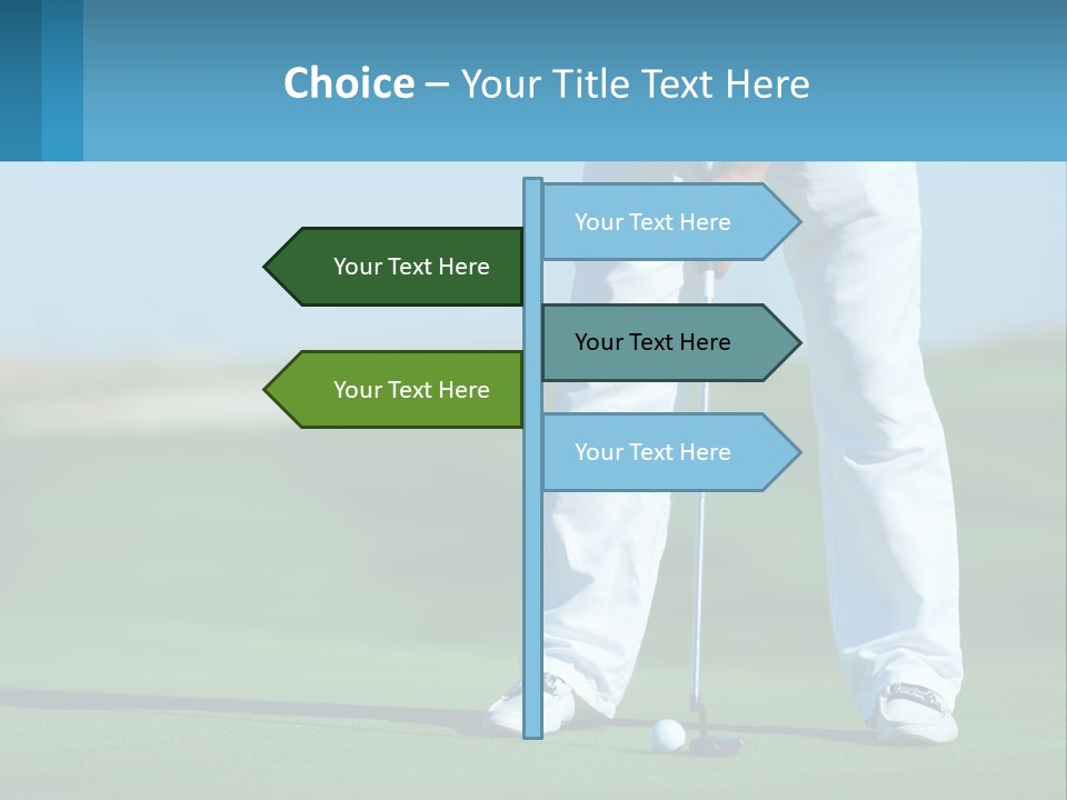 A Man Putting A Golf Ball On The Green PowerPoint Template