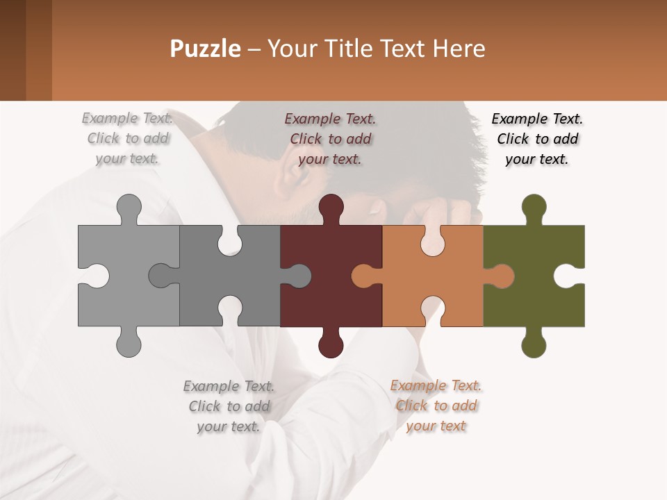 A Man Holding His Head In His Hands PowerPoint Template