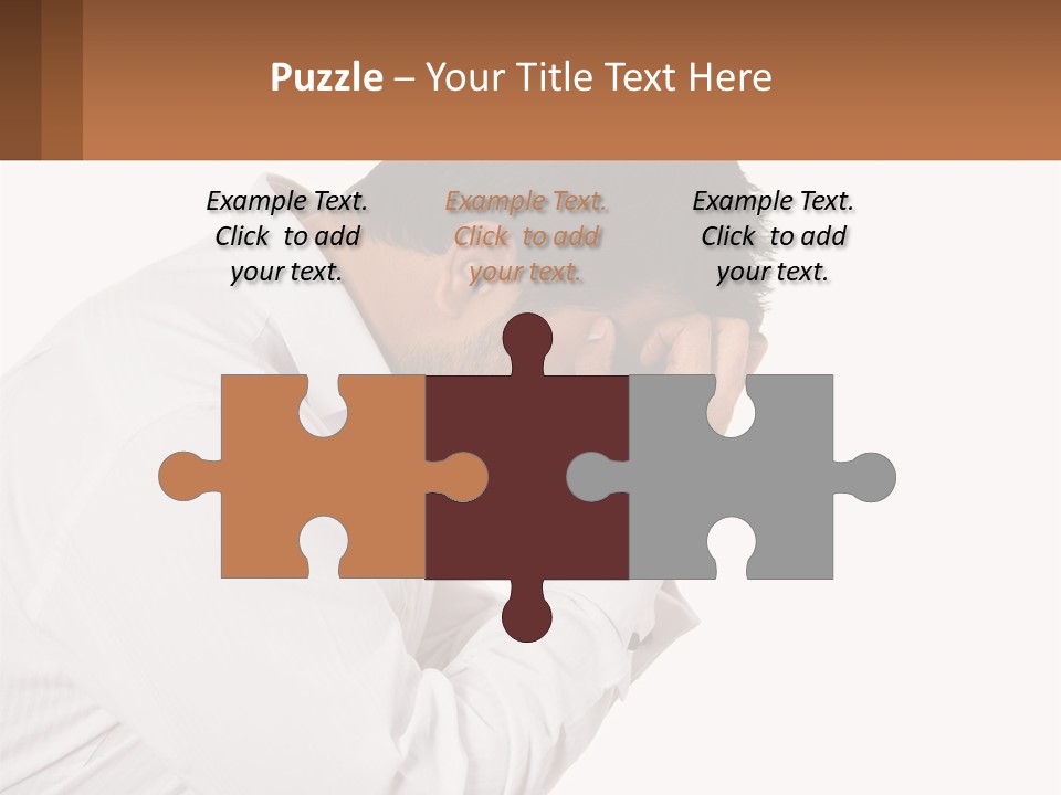 A Man Holding His Head In His Hands PowerPoint Template