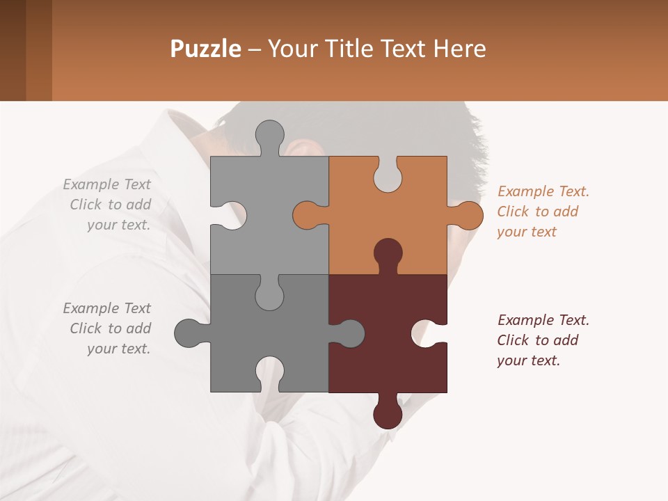 A Man Holding His Head In His Hands PowerPoint Template