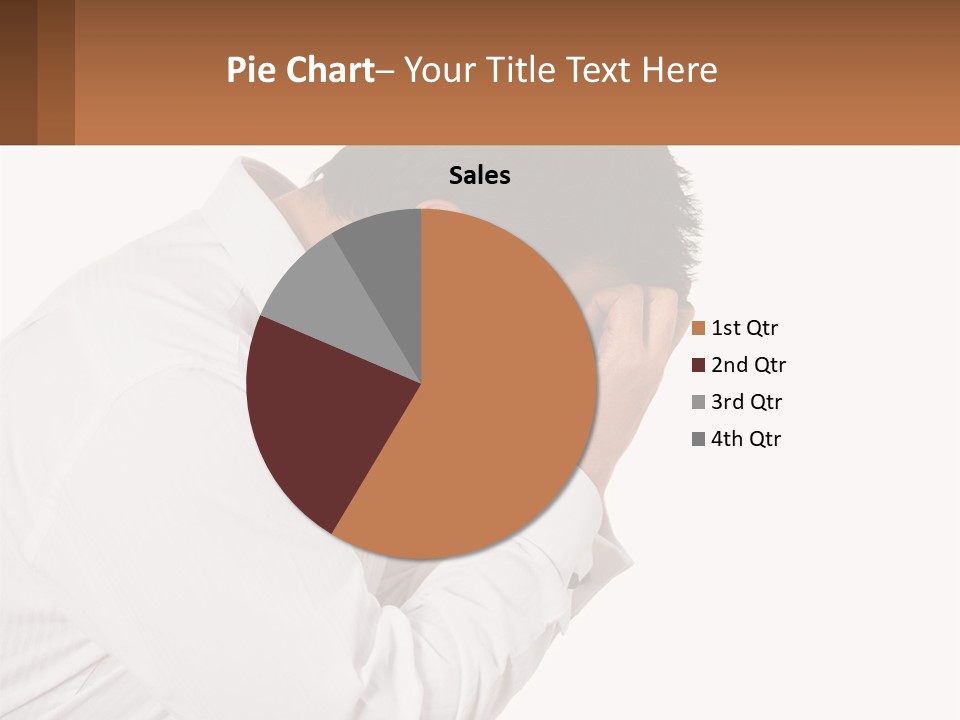A Man Holding His Head In His Hands PowerPoint Template