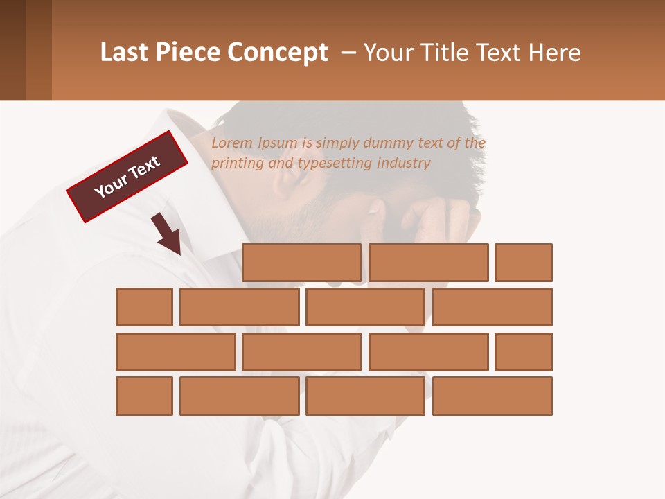 A Man Holding His Head In His Hands PowerPoint Template