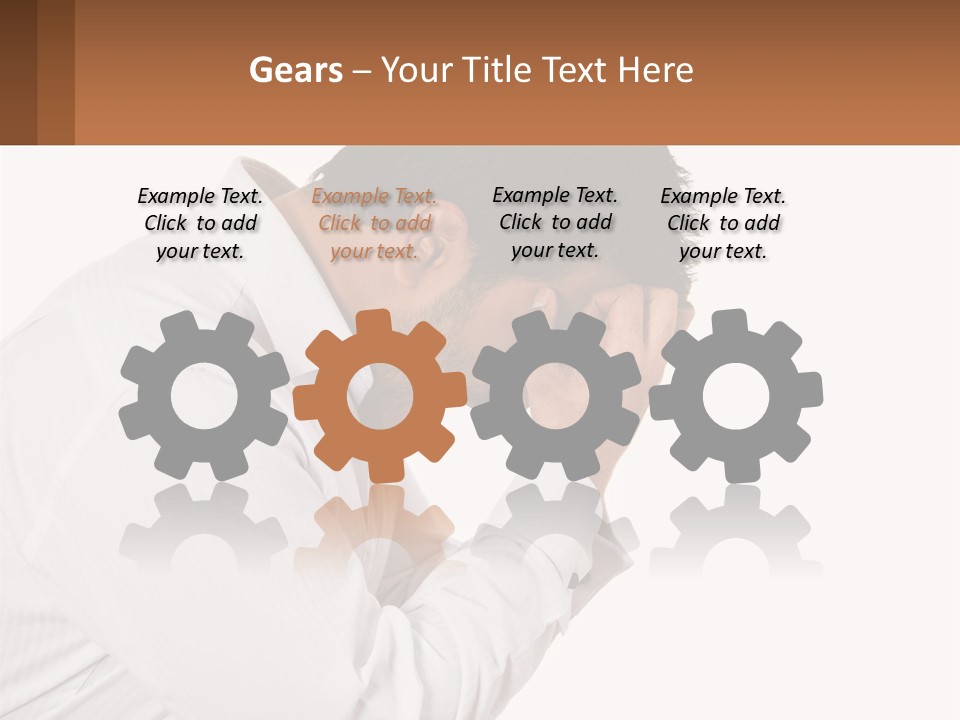 A Man Holding His Head In His Hands PowerPoint Template