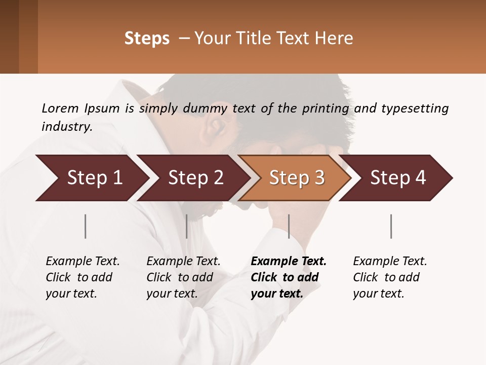 A Man Holding His Head In His Hands PowerPoint Template