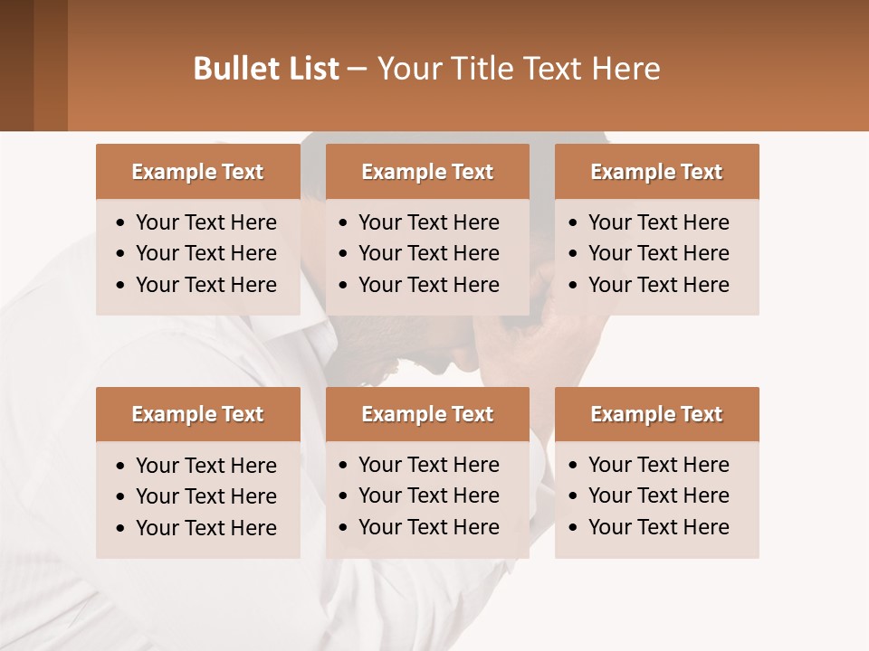 A Man Holding His Head In His Hands PowerPoint Template