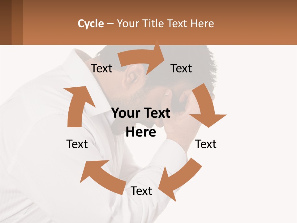 A Man Holding His Head In His Hands PowerPoint Template