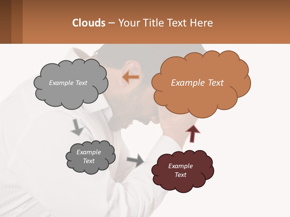 A Man Holding His Head In His Hands PowerPoint Template