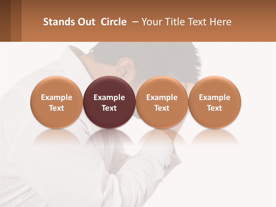 A Man Holding His Head In His Hands PowerPoint Template