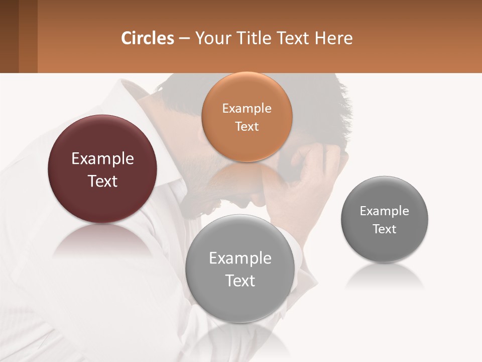 A Man Holding His Head In His Hands PowerPoint Template