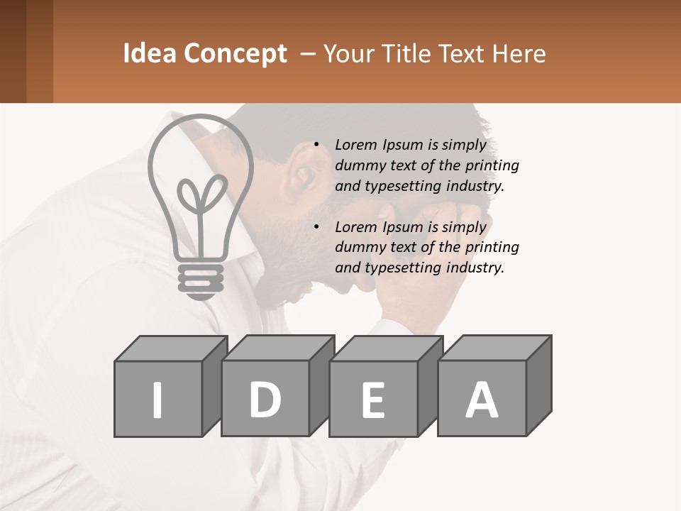 A Man Holding His Head In His Hands PowerPoint Template