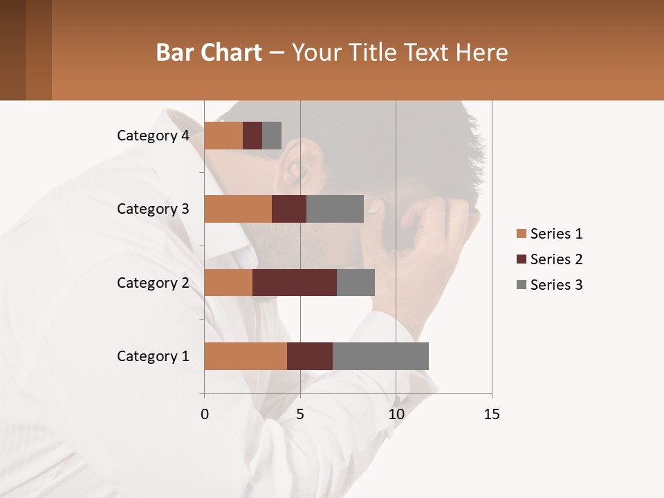 A Man Holding His Head In His Hands PowerPoint Template