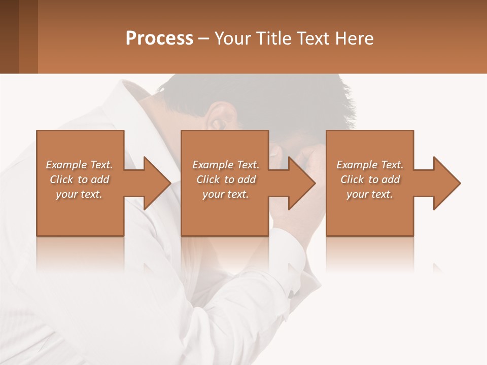 A Man Holding His Head In His Hands PowerPoint Template