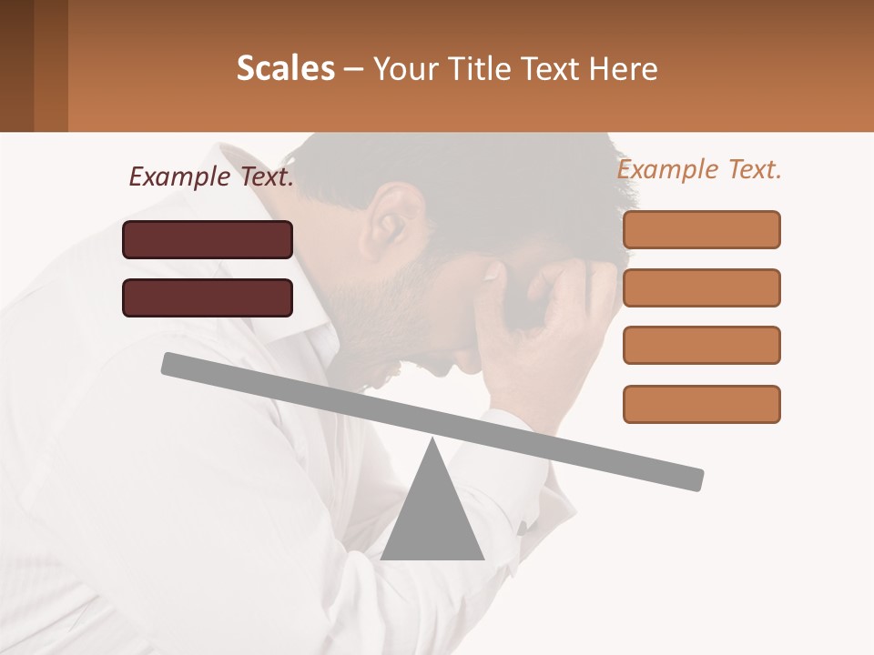 A Man Holding His Head In His Hands PowerPoint Template