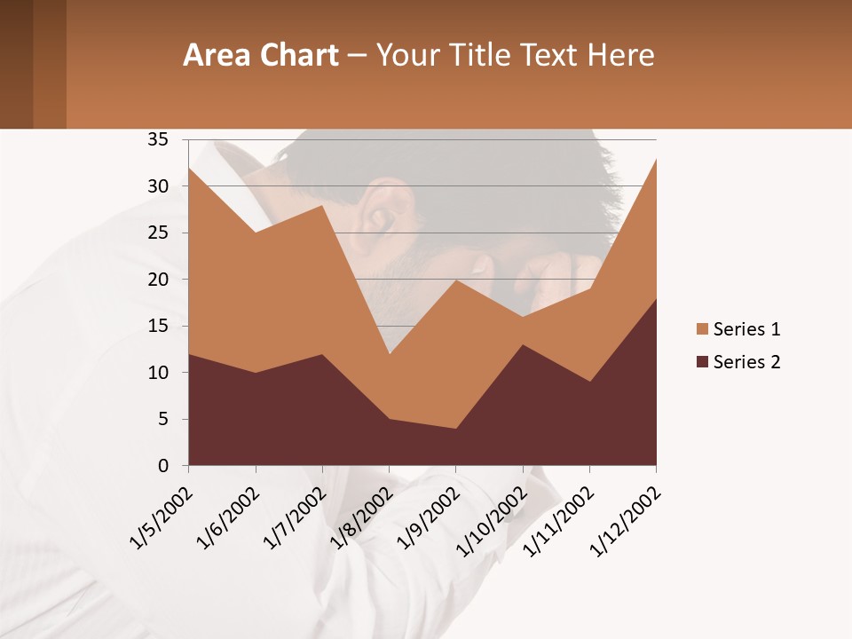 A Man Holding His Head In His Hands PowerPoint Template