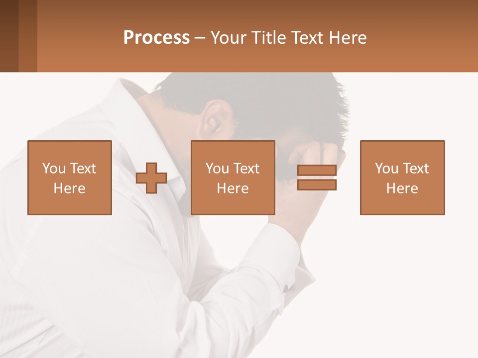 A Man Holding His Head In His Hands PowerPoint Template
