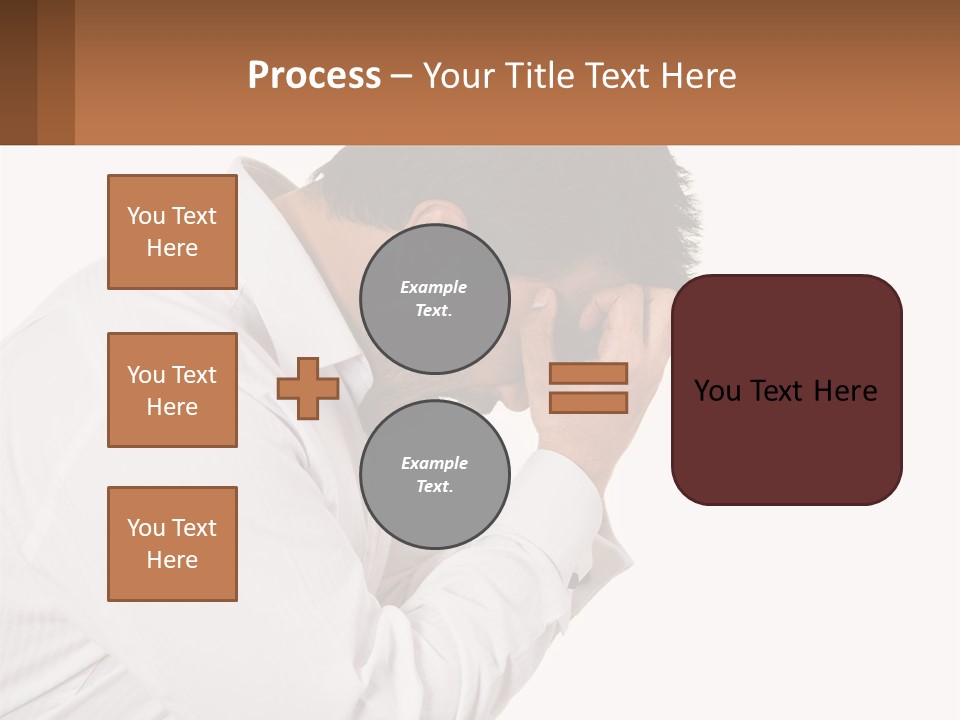 A Man Holding His Head In His Hands PowerPoint Template