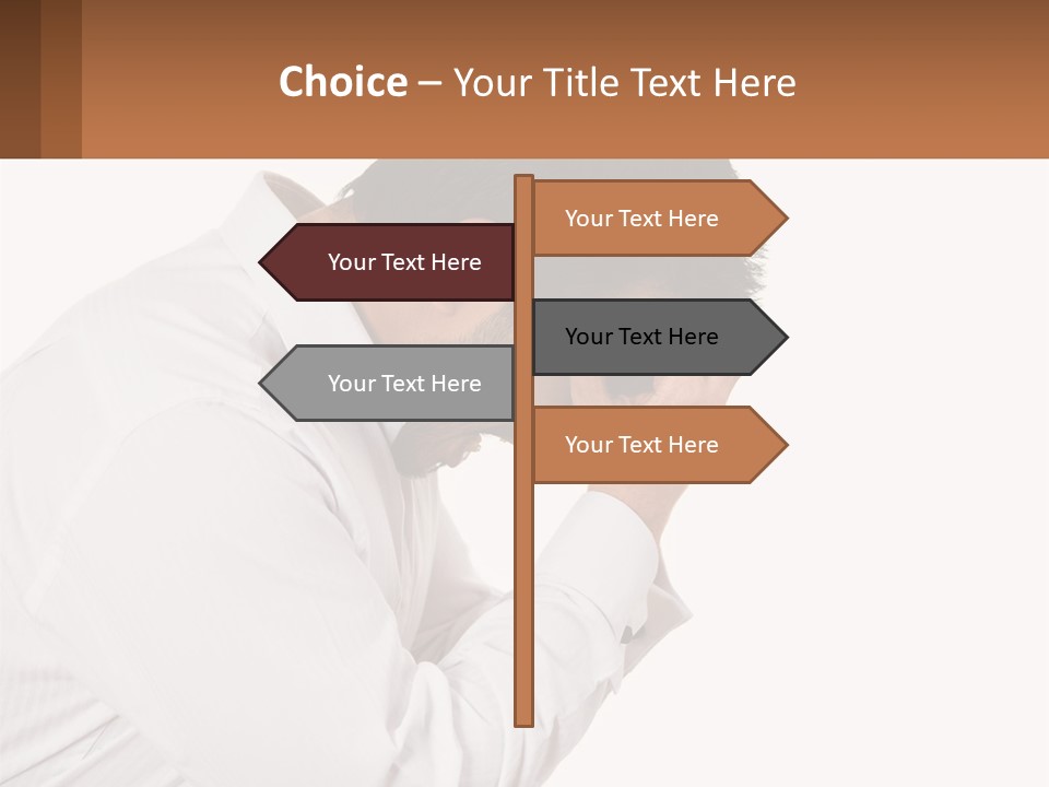 A Man Holding His Head In His Hands PowerPoint Template