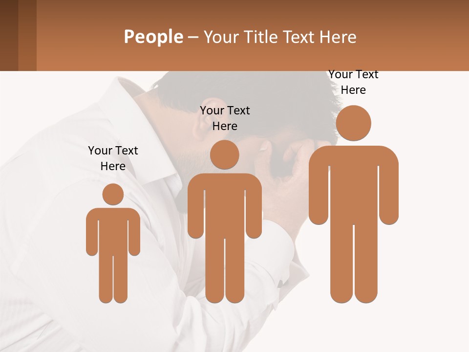 A Man Holding His Head In His Hands PowerPoint Template