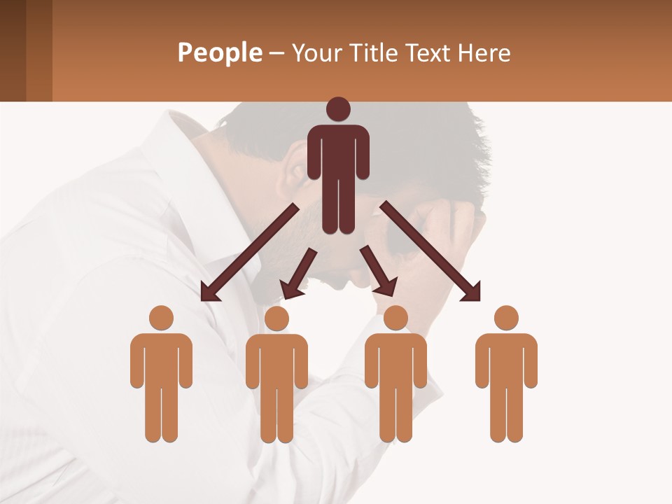 A Man Holding His Head In His Hands PowerPoint Template