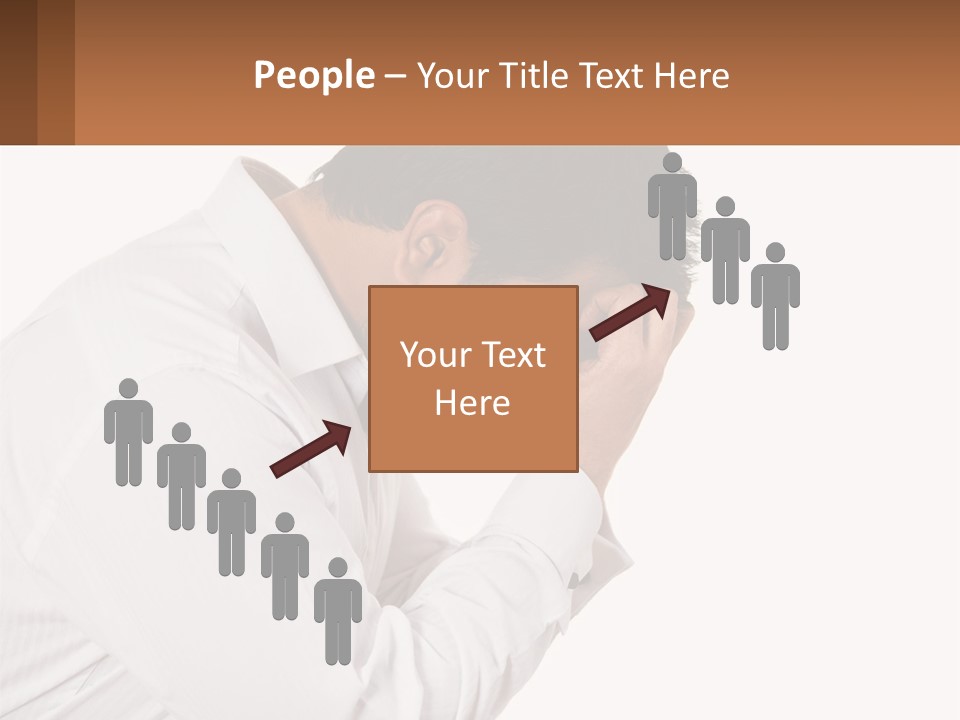 A Man Holding His Head In His Hands PowerPoint Template