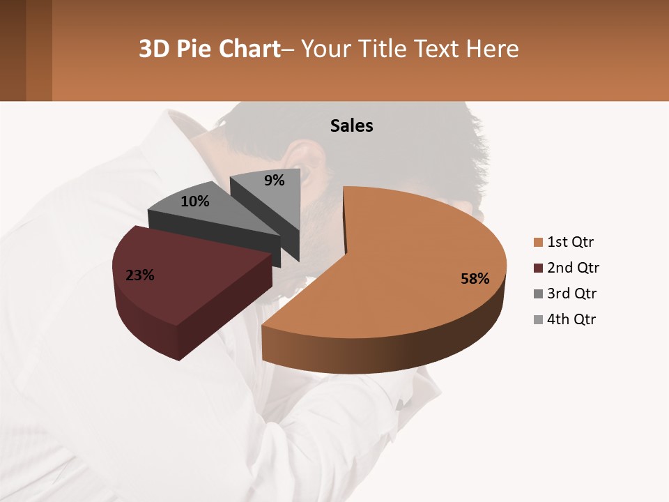 A Man Holding His Head In His Hands PowerPoint Template
