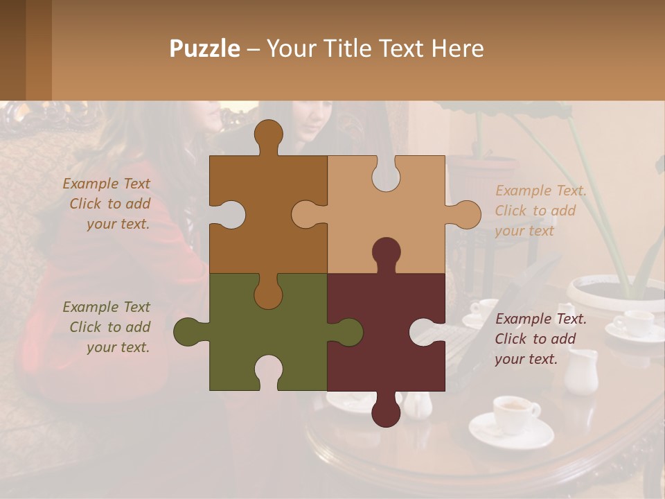 Two Women Sitting On A Couch Looking At A Laptop PowerPoint Template