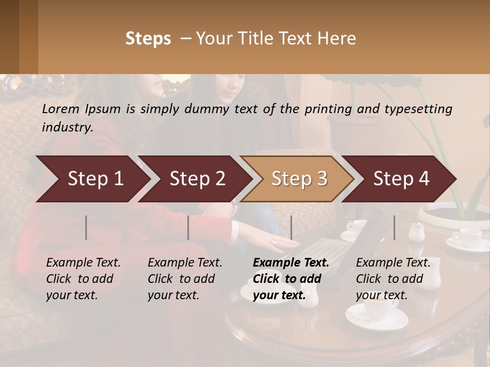 Two Women Sitting On A Couch Looking At A Laptop PowerPoint Template