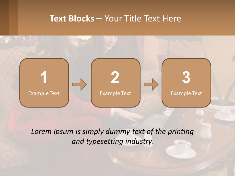 Two Women Sitting On A Couch Looking At A Laptop PowerPoint Template