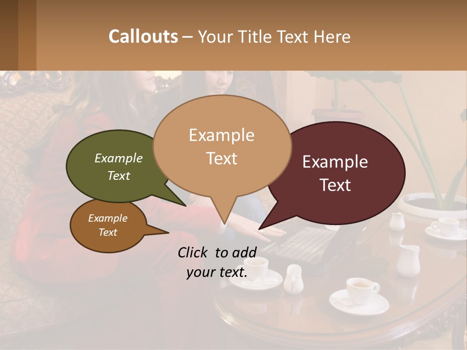 Two Women Sitting On A Couch Looking At A Laptop PowerPoint Template