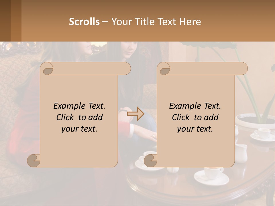 Two Women Sitting On A Couch Looking At A Laptop PowerPoint Template