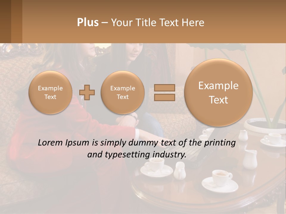 Two Women Sitting On A Couch Looking At A Laptop PowerPoint Template