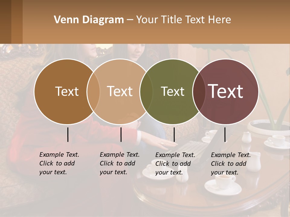 Two Women Sitting On A Couch Looking At A Laptop PowerPoint Template